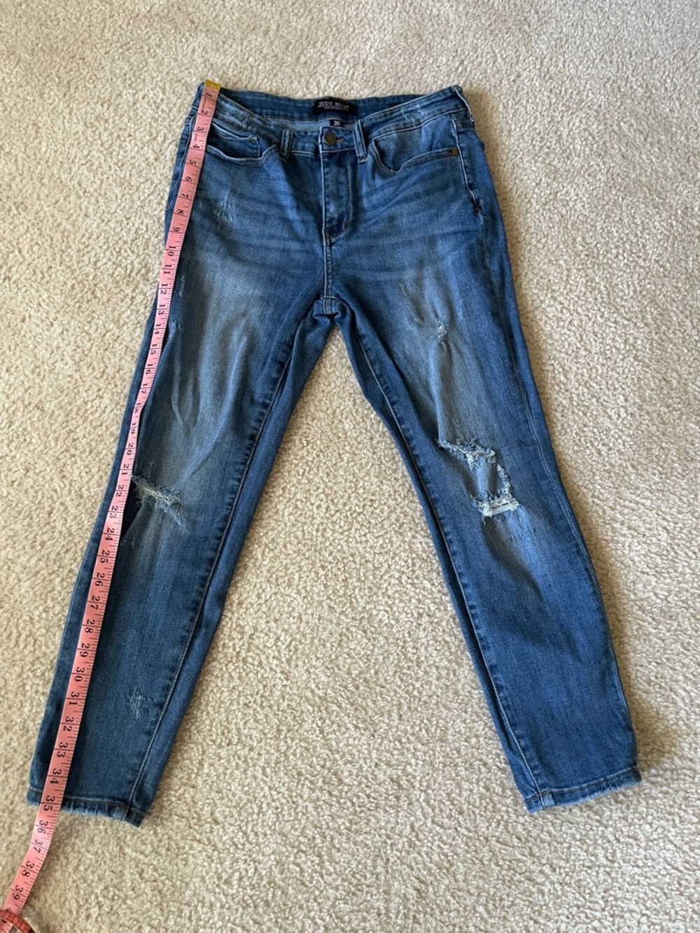 Judy Blue Medium Blue Skinny Jeans with Light Distressing size 30 - Picture 9 of 10
